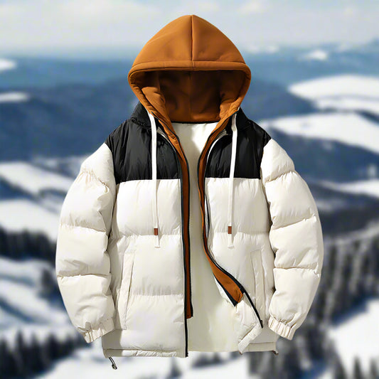 Down Jacket with Hood and pockets for cold winter 