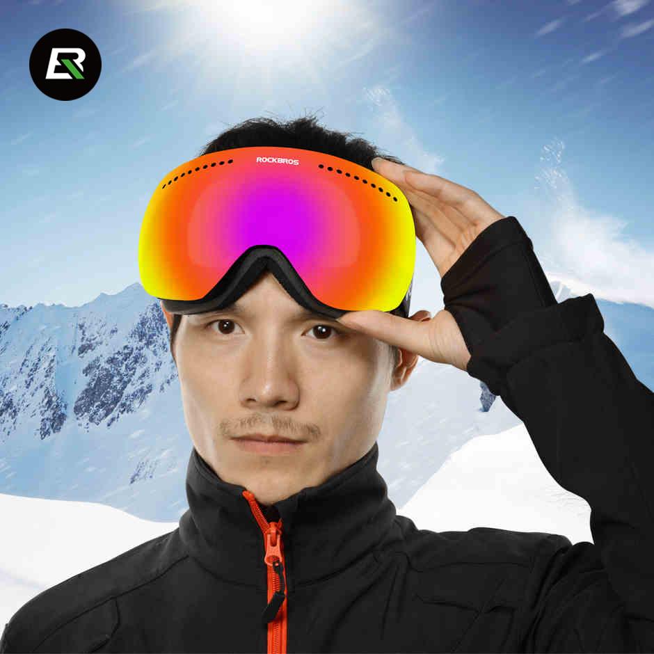 ROCKBROS Professional Double-Layer Snow UV- Protection Multi-Color Anti-fog Akiing Eye Wear Snowboarding Skiing Glasses Goggles