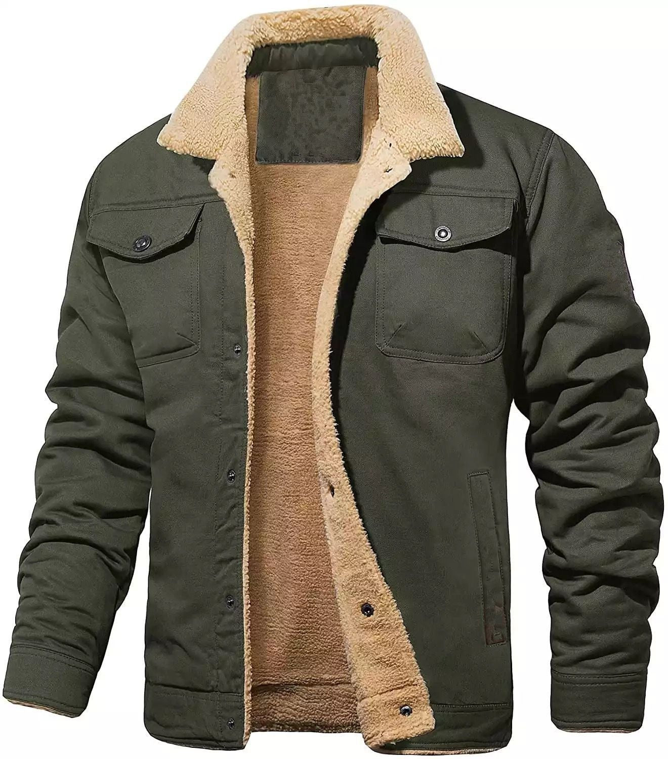 Men's Casual Jacket Made With Plush Cotton