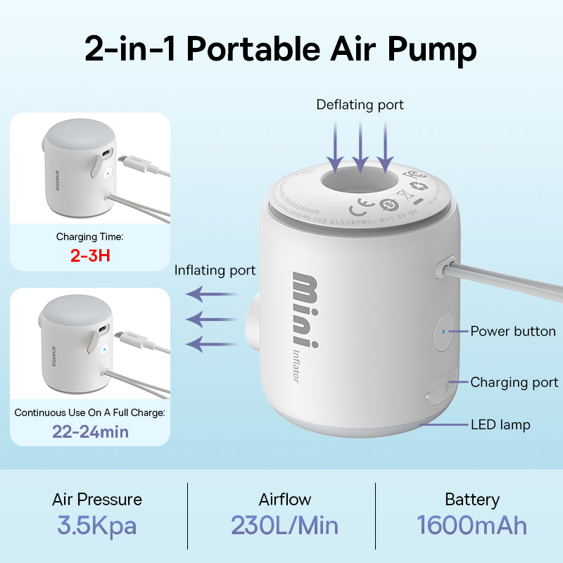 Portable Air Pump for Air Mattresses Beds, Pool Floats, Camping