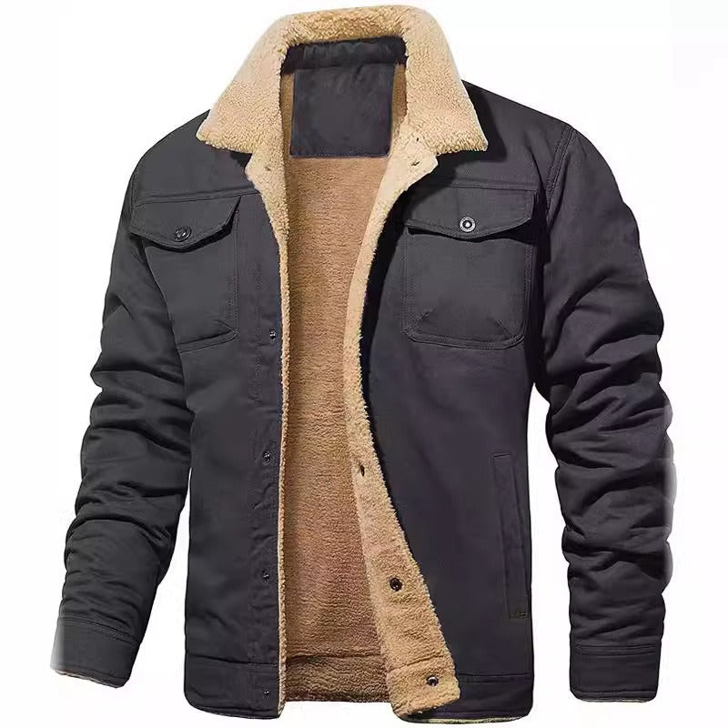 Men's Casual Jacket Made With Plush Cotton