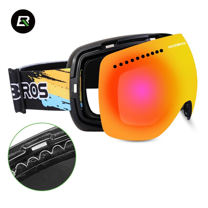 ROCKBROS Professional Double-Layer Snow UV- Protection Multi-Color Anti-fog Akiing Eye Wear Snowboarding Skiing Glasses Goggles